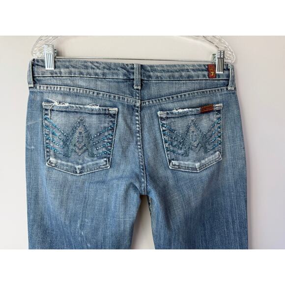 7 For All Mankind Denim - Vintage 7 for all mankind Embellished “A” Pocket Womens Size 29 Jeans Y2K